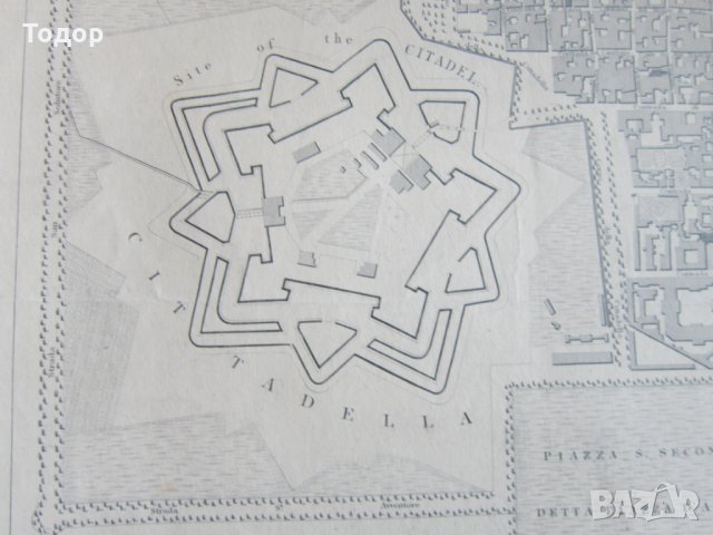 Стара карта Торино 1833, снимка 5 - Колекции - 25432667