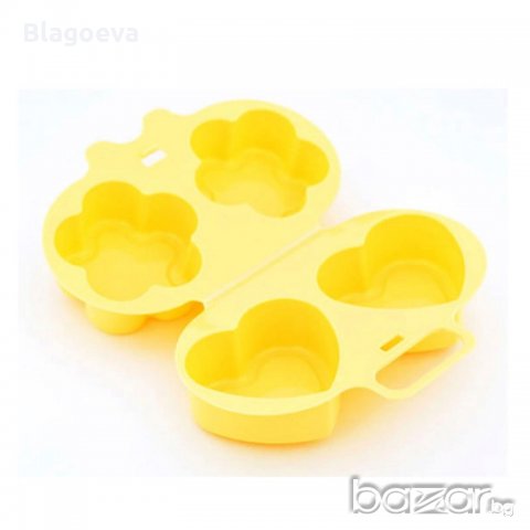 Ново! Форма за бързи омлети в микровълнова печка – сърца и цветенца, снимка 3 - Форми - 20630635