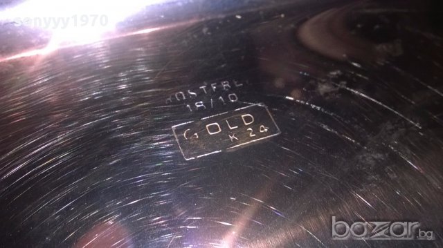 Rostfrei 18/10 gold 24k-поднос 46/30см-позлата+камъни-внос швеицария, снимка 10 - Антикварни и старинни предмети - 15481066