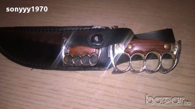 440 stainless steel-ножове 2 бр с кания-17см-внос швеицария, снимка 6 - Антикварни и старинни предмети - 17317592