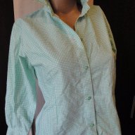 Светлозелена карирана дамска риза, блуза с дълъг ръкав, ръкави, дамски топ, жилетка, снимка 7 - Ризи - 13869321