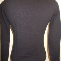 Черен пуловер с яка на риза Benotti S, M р-р, снимка 3 - Блузи с дълъг ръкав и пуловери - 19975257