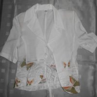 100 % лен българско дамско сако  с пеперуди , снимка 3 - Сака - 16531100