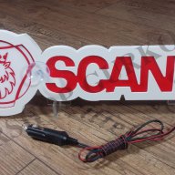 Светеща 3D табела SCANIA с лого червена, снимка 2 - Аксесоари и консумативи - 16682306