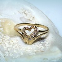 златен пръстен -сърце- 1.61 грама/ размер 53.5, снимка 5 - Пръстени - 13713635