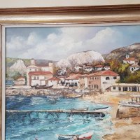 Продавам маслена картина " Плажът Балчик " , снимка 11 - Картини - 19887764