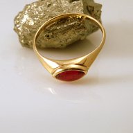 златен пръстен с рубин с форма МАРКИЗЕТ - 1.82 гр. размер 59, снимка 4 - Пръстени - 16090898