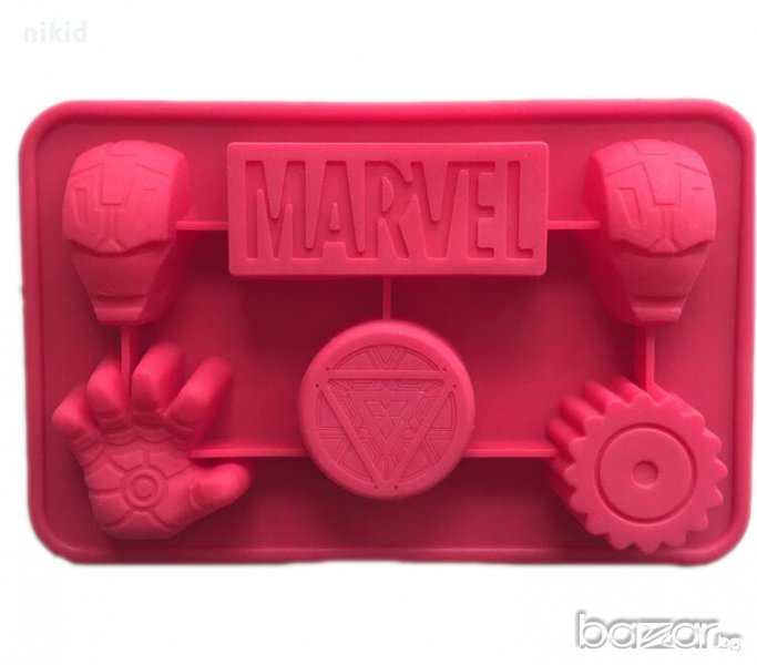 Marvel Марвел комикс Iron Man железния човек силиконов молд форма украса торта  фондан шоколад мъфин, снимка 1
