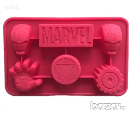 Marvel Марвел комикс Iron Man железния човек силиконов молд форма украса торта  фондан шоколад мъфин, снимка 1 - Форми - 17149087