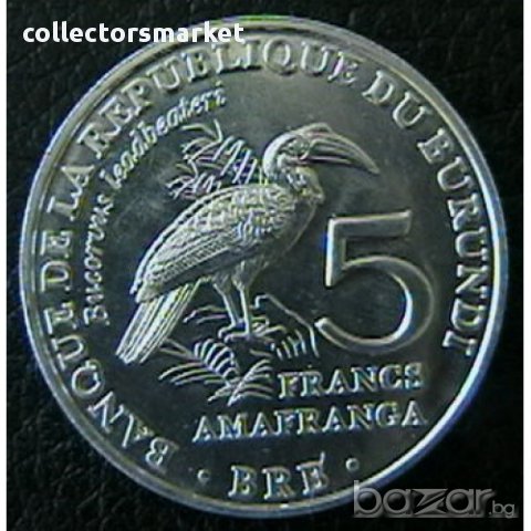5 франка 2014(птица носорог), Бурунди