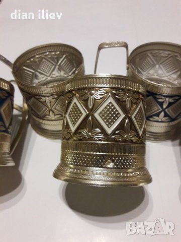 Стари руски подстакани, снимка 2 - Антикварни и старинни предмети - 24884523