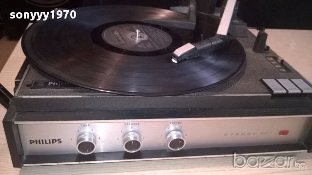 Philips stereo 347-ретро грамофон с усилвател-внос швеицария, снимка 7 - Грамофони - 14743023