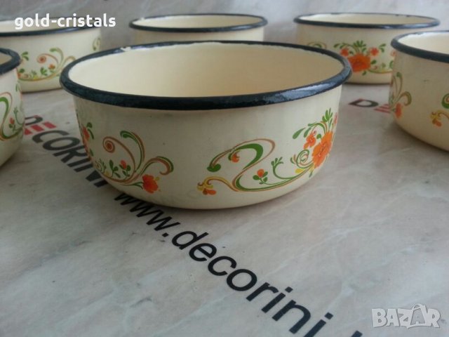 Сервиз метални емайлирани  купи, снимка 3 - Чинии - 23913600