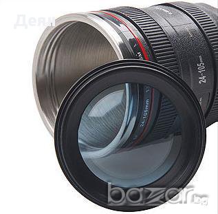 1035 Термо чаша обектив с прозрачен капак, снимка 5 - Чаши - 17463533