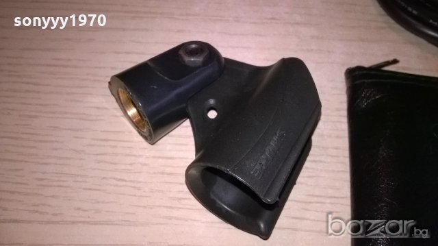 shure-кожен калъф+кабел с жак/букса+стоика за профи микрофон, снимка 12 - Микрофони - 20309878