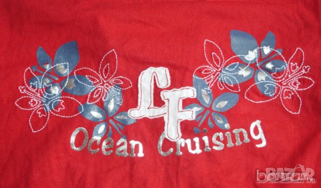 LandFort дамска червена блуза с апликации, снимка 3 - Блузи с дълъг ръкав и пуловери - 23438688