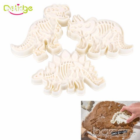 3 бр големи динозаври Динозавър пластмасови резци форми за сладкарство украса фондан молд торта, снимка 2 - Форми - 17514688