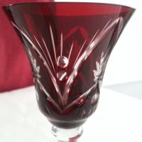 кристални чаши цветен червен кристал, снимка 5 - Сервизи - 20027062