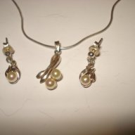 Сребърен лот с перли, снимка 3 - Бижутерийни комплекти - 17899053