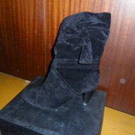 Черен петък Черни велурени ботушки чисто нови Tendenz, снимка 5 - Дамски ботуши - 11781215