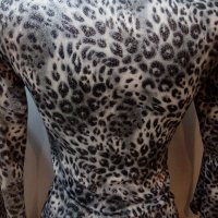 Леопардова блузка с лъскав отенък, снимка 2 - Блузи с дълъг ръкав и пуловери - 20316206