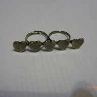 Пръстен с пет сърца за два пръста, снимка 2 - Пръстени - 6684370