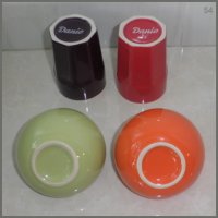 Комплект за двама-два керамични свещника за чаени свещи + две керамични чаши, снимка 2 - Чаши - 22922528
