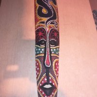 поръчана-голяма цветна маска за стена-80х17х8см-дървена с релеф, снимка 3 - Колекции - 21007869