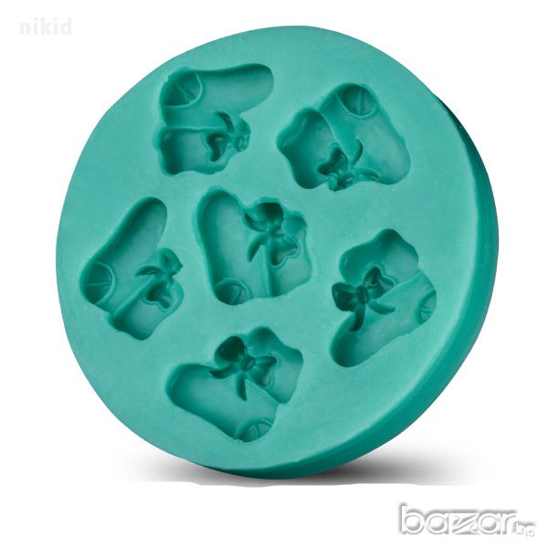 малки бебешки буйки чорапки силиконов молд форма за фондан украса торта декорация мъфини, снимка 1
