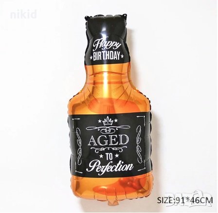 Уиски шише Бутилка Aged фолио фолиев балон хелий или въздух парти, снимка 1