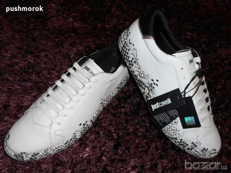 Just Cavalli Men's Faded Snake Print Sneakers, снимка 1