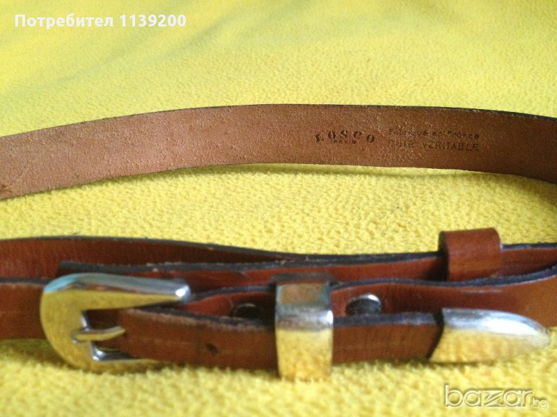 Losco Paris френски кафяв колан естествена кожа ръчна изработка 67-75см, снимка 1