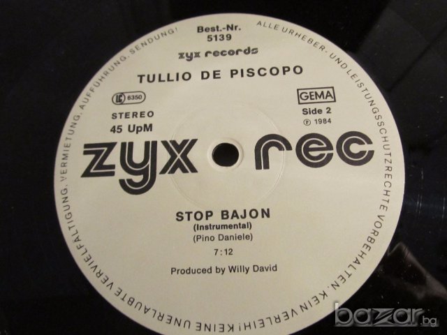 Грамофонна плоча Club mix Tolio De  Piscopo - Stop Bajon изд. 1984 година ., снимка 4 - Грамофонни плочи - 17424109
