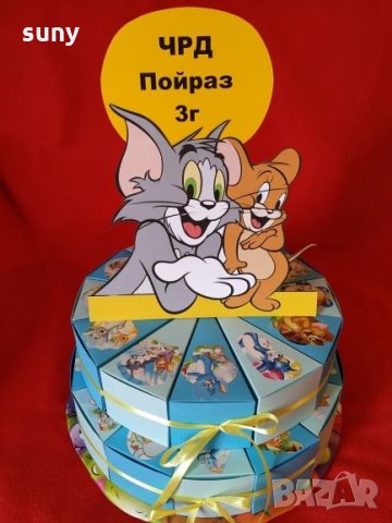 Картонена торта с Том и Джери