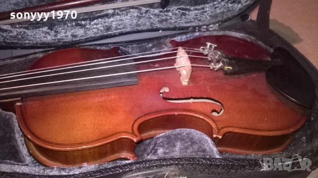 цигулка с лък и куфар-внос франция, снимка 4 - Струнни инструменти - 22458298