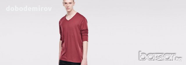 Нова мъжка блуза с 3/4 ръкав G Star MIKAN V-NECK 3/4 SLEEVE RELAXED FIT T-SHIRT оригинал, снимка 6 - Блузи - 13562323