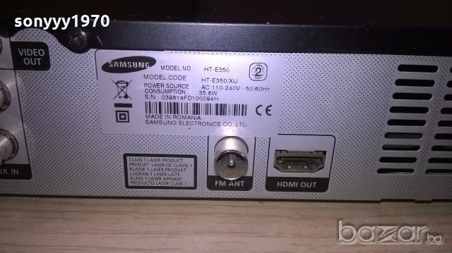 samsung ht-e350 dvd/usb/hdmi receiver-внос швеицария, снимка 13 - Ресийвъри, усилватели, смесителни пултове - 18304851