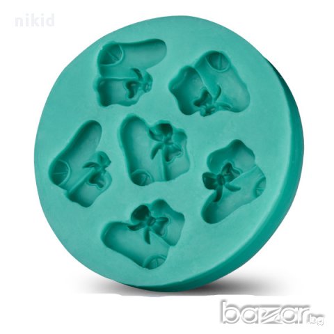 малки бебешки буйки чорапки силиконов молд форма за фондан украса торта декорация мъфини