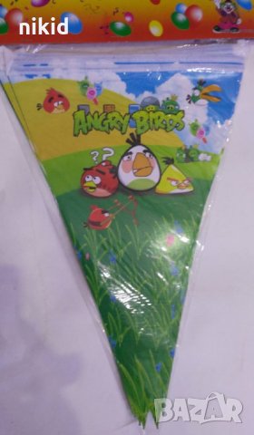 Angry Birds енгри бърдс 10 бр Парти Гирлянд Знаменца Флаг Банер
