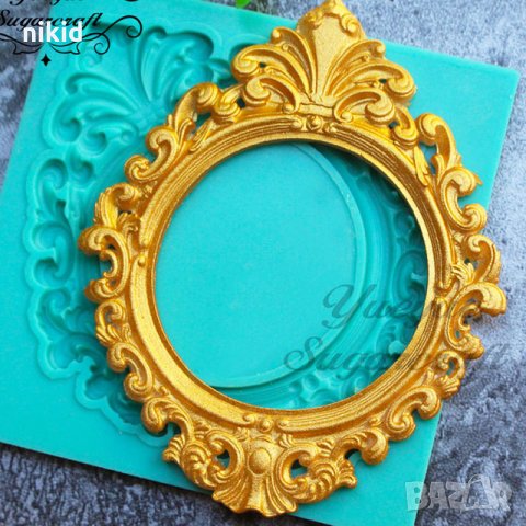 Красиво декорирана кръгла рамка кръг силиконов молд форма декорация торта фондан шоколад и др.