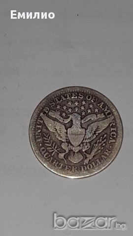 25 Cents.Quarter Dollar Barber 1910 Silver, снимка 3 - Нумизматика и бонистика - 16614204