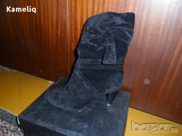 Черен петък Черни велурени ботушки чисто нови Tendenz, снимка 5 - Дамски ботуши - 11781215
