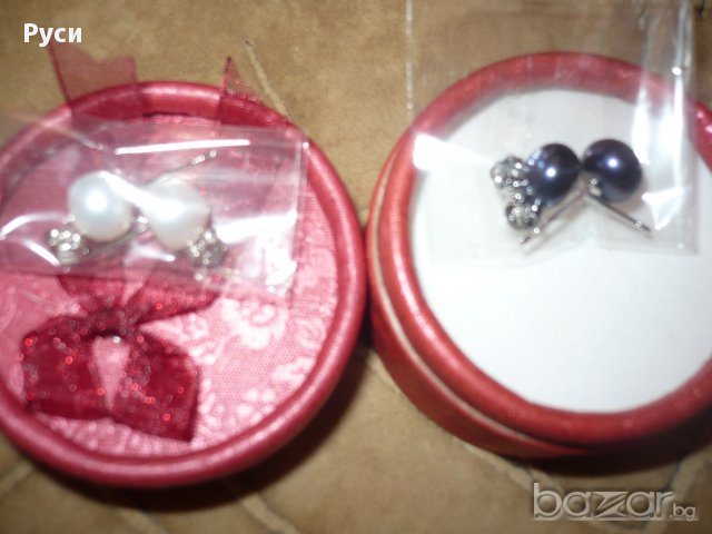 Сребърни обеци с перли, снимка 3 - Обеци - 17299073