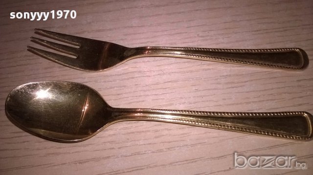 чаи/торта-Imperial 18/10-23/24 karat hartvergoldet-вилица+лъжица-внос швеицария