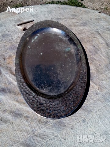 Стар месингов поднос, снимка 3 - Антикварни и старинни предмети - 22690903