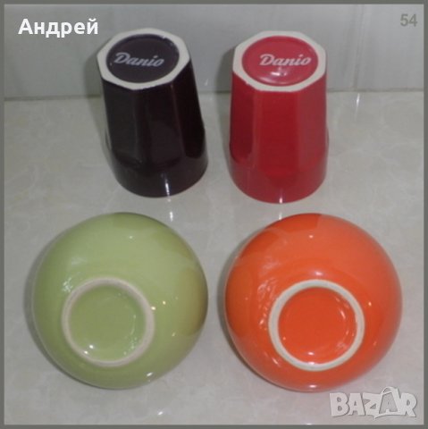 Комплект за двама-два керамични свещника за чаени свещи + две керамични чаши, снимка 2 - Чаши - 22922528