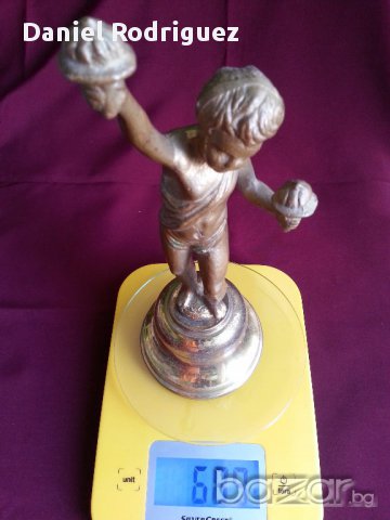 Уникална Стара Бронзова Статуетка Момченце, снимка 5 - Антикварни и старинни предмети - 16357668