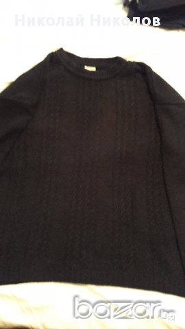 Мъжки черен пуловер голям размер XL, 2XL, снимка 2 - Пуловери - 15980383