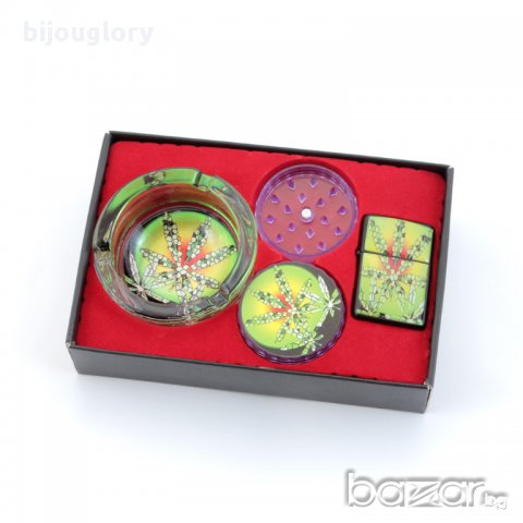 Комплект гриндер запалка и пепелник 