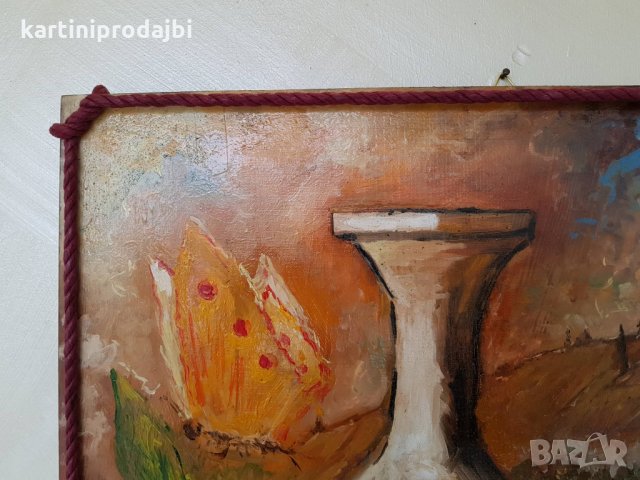 Маслена картина "Полет на пеперуда" италиански художник , снимка 7 - Картини - 24185272